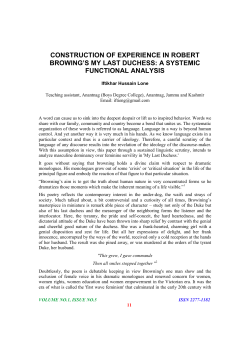 Construction of experience in robert Browing  s my last duchess