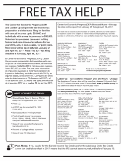 Free Tax Help Brochure