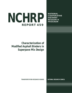 NCHRP Report 459 - Characterization of Modified Asphalt Binders