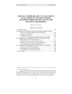 Digital Tahrir Square: An Analysis of Human Rights and the Internet