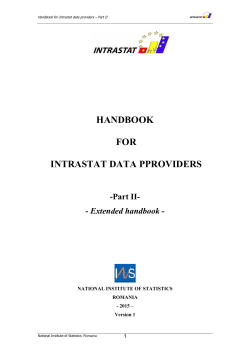 HANDBOOK FOR INTRASTAT DATA PPROVIDERS