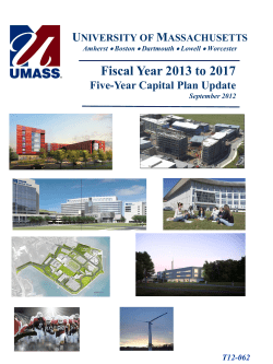 FY13-17 Capital Plan Update - University of Massachusetts Office of
