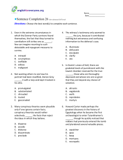 Sentence Completion 26 (low-advanced SAT level)