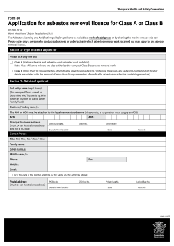 Form 80 - Application for asbestos removal licence