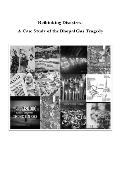 Rethinking Disasters- A Case Study of the Bhopal