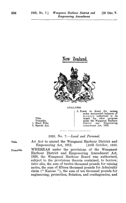 26 GEO V 1935 No 7 Wanganui Harbour District and