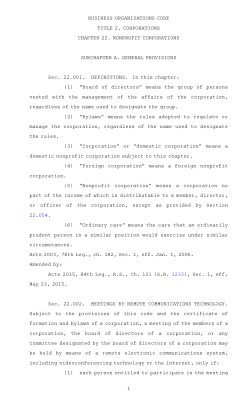 BUSINESS ORGANIZATIONS CODE TITLE 2