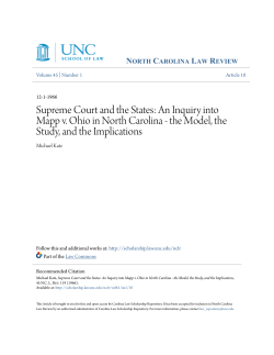 Supreme Court and the States: An Inquiry into Mapp v. Ohio in North