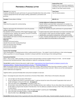 preparing a personal letter