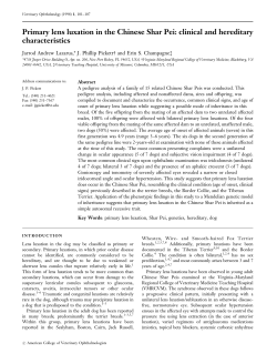 Primary lens luxation in the Chinese Shar Pei: clinical and