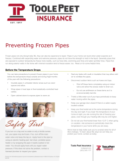Preventing Frozen Pipes