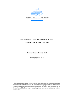 the performance of universal banks: evidence from switzerland