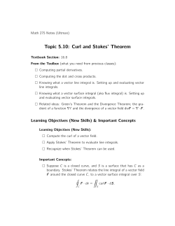 Topic 5.10: Curl and Stokes` Theorem - Math