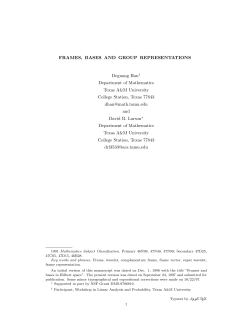 FRAMES, BASES AND GROUP REPRESENTATIONS