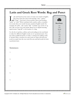 Latin and Greek Root Words: Reg and Punct