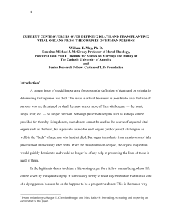 CURRENT CONTROVERSIES OVER DEFINING DEATH