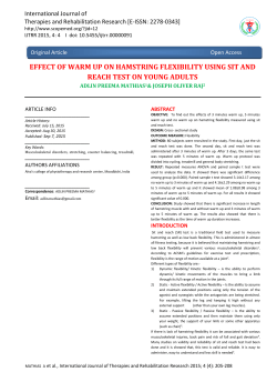effect of warm up on hamstring flexibility using sit and reach test on
