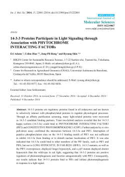 14-3-3 Proteins Participate in Light Signaling through Association