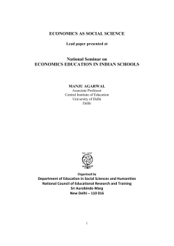 Economics as social science - Manju Agarwal
