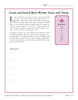 Latin and Greek Root Words: Gene and Temp