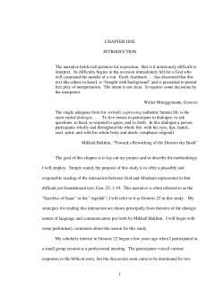 1 CHAPTER ONE INTRODUCTION The narrative holds rich promise