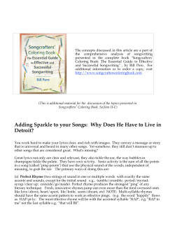 Adding Sparkle to your Songs: Why Does He Have to Live