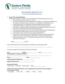Human Subjects Research Application Form