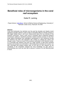 Beneficial roles of microorganisms in the coral reef ecosystem