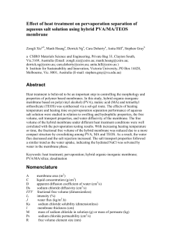 Effect of heat treatment on pervaporation separation of aqueous salt
