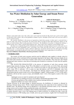 Sea Water Distilation by Solar Energy and Steam Power Generation