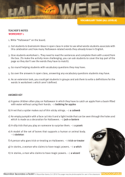 TEACHER`S NOTES 1. Write “Halloween” on the