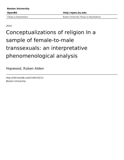 Conceptualizations of religion In a sample of female-to