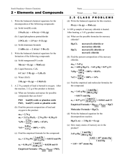 2 &bull; Elements and Compounds