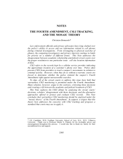 notes the fourth amendment, csli tracking, and the mosaic theory