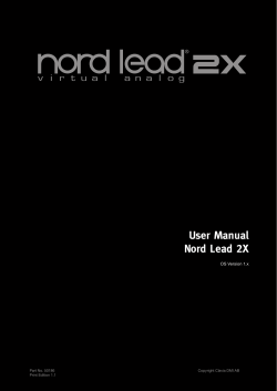 User Manual Nord Lead 2X
