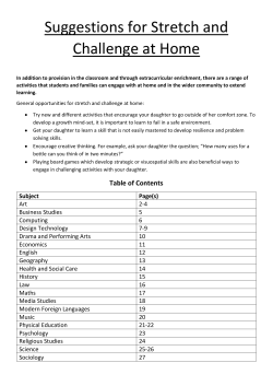 Suggestions for Stretch and Challenge at Home