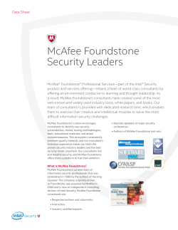 Data Sheet: McAfee Foundstone Security Leaders