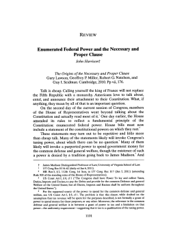 Enumerated Federal Power and the Necessary and Proper Clause