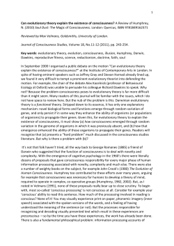 Can evolutionary theory explain the existence of consciousness? A