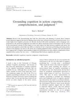 Grounding cognition in action: expertise, comprehension, and