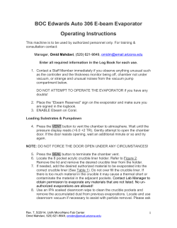 Operating Instructions - Micro/Nano Fabrication Center