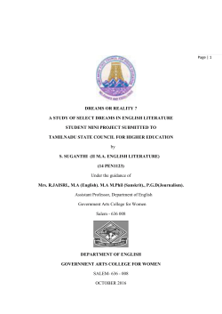 Dreams or Reality? - A Study of Select Dreams in English Literature