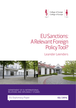 EU Sanctions: A Relevant Foreign Policy Tool?