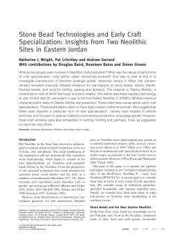 Stone Bead Technologies and Early Craft Specialization