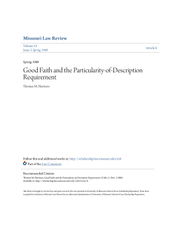 Good Faith and the Particularity-of