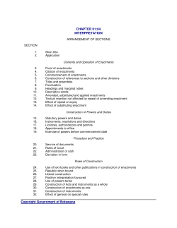 Printing - LAWS OF BOTSWANA