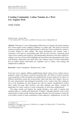 Creating Community: Latina Nannies in a West Los Angeles Park