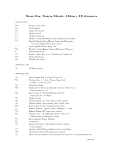 Mount Desert Summer Chorale: A History of Performances