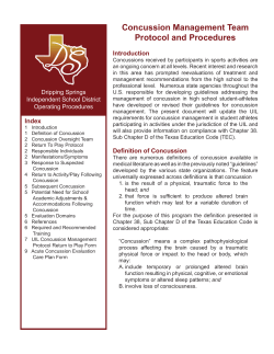 Concussion Management Team Protocol and