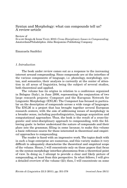 Syntax and Morphology: what can compounds tell us? A review